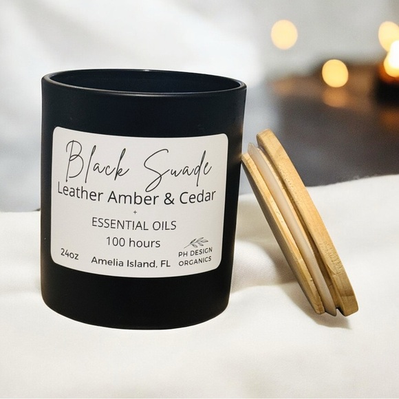 PH‎ Design Organics Black Suede Organic Candle-Leather & Cedar 100 HRS - Picture 3 of 4